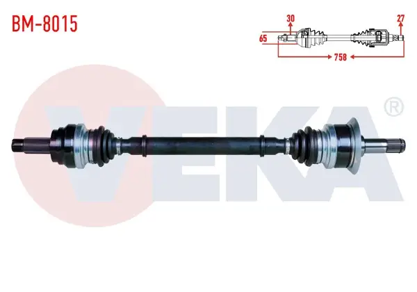 Komple Aks Sol Arka BMW 5 Serisi (F10) 520 İ A-T Uzunluk 758mm 2010 -