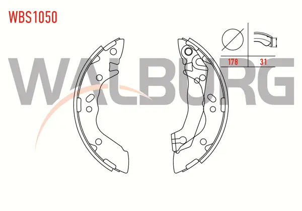Fren Pabuç Balata Arka Hyundai Accent I (X-3) 1.5İ Levyelı 180X31 mm 1994-2000 / Elantra 1.6İ 2001-2007