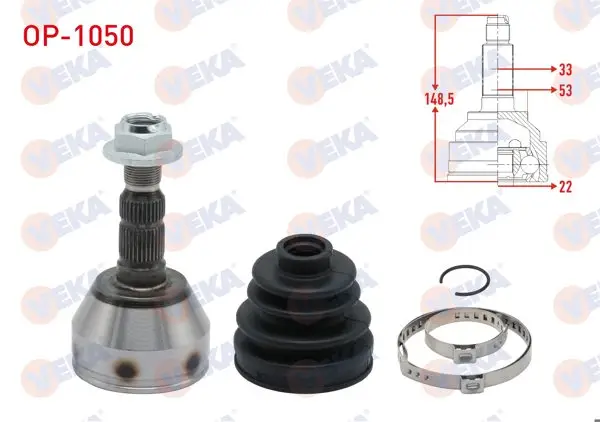 Aks Kafası Sol-Sağ On Dıs Opel Astra H 1.4İ 33X22x53 Uzunluk 149,5 mm 2004-2010