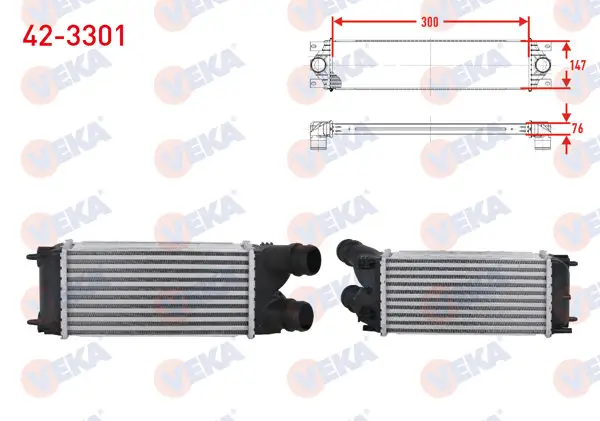 Turbo Radyatörü (Intercooler) Uzun Borulu Peugeot Partner Tepee 1.6 HDI 90 Hp 2008 -