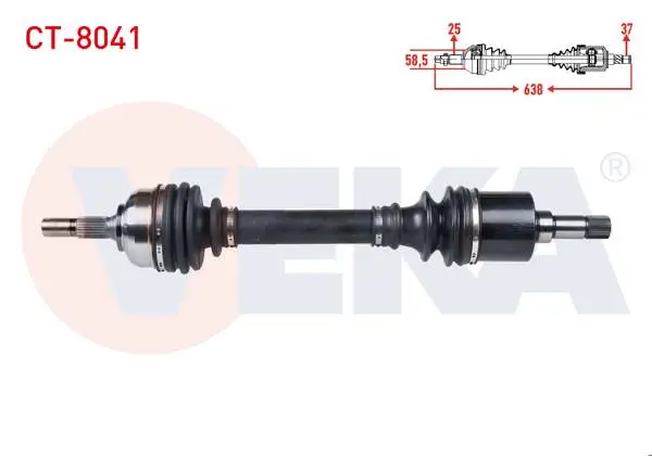 Komple Aks Sol Ön Citroen C5 I (Dc) 2.0 HDI M-T Uzunluk 638mm 2001-2004