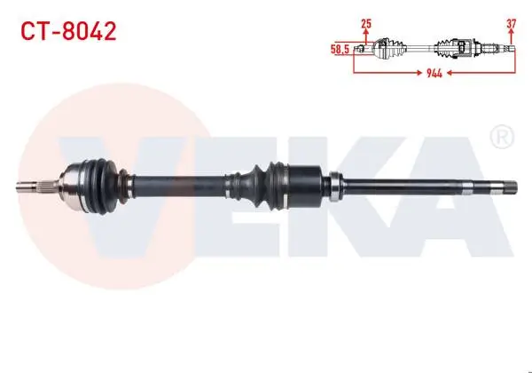 Komple Aks Sağ On Citroen C5 I (Dc) 2.0 HDI M-T Uzunluk 944mm 2001-2004