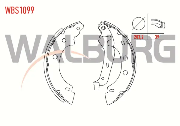 Fren Pabuç Balata Arka Renault Kangoo (Kc0 / 1) 1.4İ Levyelı 203,2X39 mm 1998-2008 / Kangoo 1.5 DCI-1998-2008 / Kangoo 1.9 D-1998-2008
