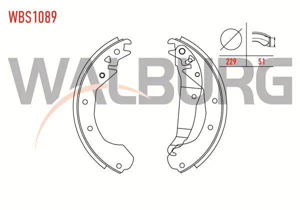 Fren Pabuç Balata Arka Opel Combo B 1.2 Levyelı 229X51 mm 1994-2001 / Opel Combo B 1.4 1994-2001 / Opel Combo B 1.7 D 1994-2001