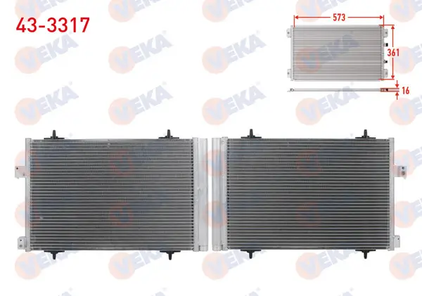 Klima Radyatörü Peugeot 508 I 2.0 HDI 163Hp 2.0 Bluehdı 180Hp 2010-2018 / 407 2.0 HDI 136Hp, 163Hp 2009-2011 / Citroen C5 III (X7) 2.0 HDI 138Hp, 163Hp 2008-2012