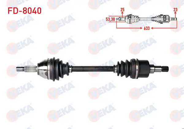 Komple Aks Sol Ön Ford Focus I (Daw,Dbw) 1.4İ 16V Uzunluk 633 mm 1998-2004