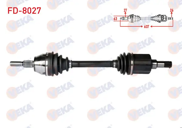Komple Aks Sol Ön Ford Focus III 1.6 TDCI M-T Uzunluk 637mm 2011-2015