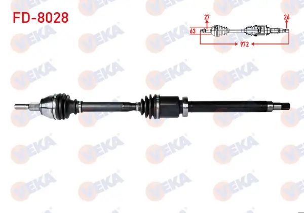 Komple Aks Sağ On Ford Focus III 1.6 TDCI M-T Uzunluk 972mm 2011-2015