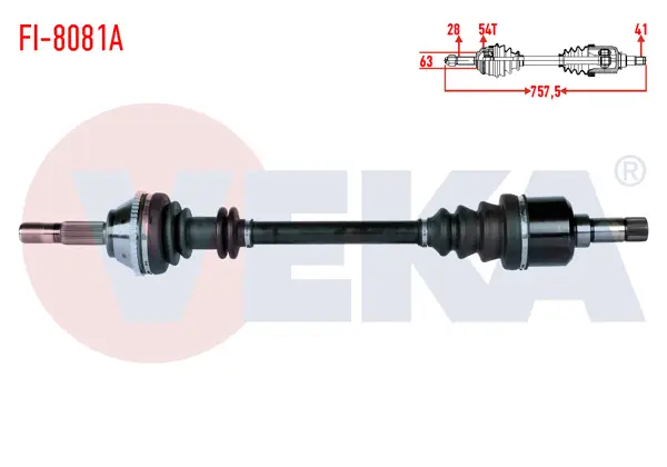 Komple Aks Sol Ön Fiat Ducato (230) 2.5 TDI ABS li 54 Dıs Uzunluk 757,50mm 1994-2002