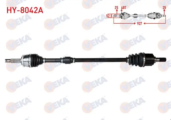 Komple Aks Ön Sağ Hyundai Accent Blue 1.4 Cvvt M-T ABS li 48 Dıs Uzunluk 927mm 2012 -