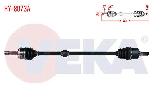 Komple Aks Sağ On Uzunluk 965mm ABS li 46 Dıs Hyundai Elantra 1.6 Cvvt M-T 6 İleri 2011-2015 / i30 1.4 Mpi A / T-M / T 2011 -