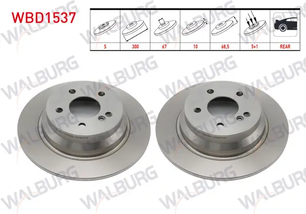 Fren Diski Arka Düz Mercedes E Class (W211) E 220 CDI 5 Bjn 300X10x67x68,5 2002-2008