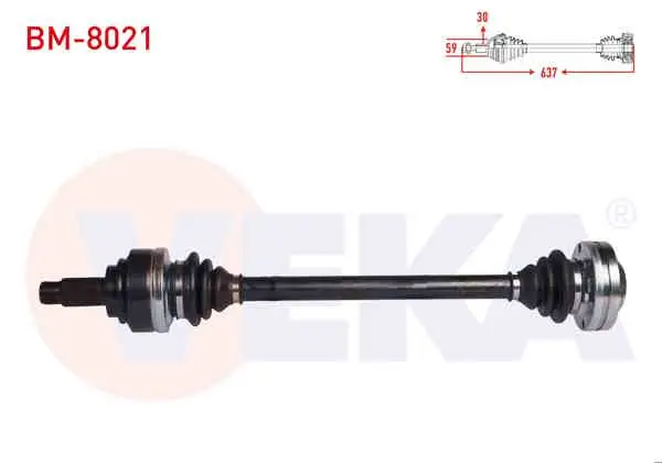 Komple Aks Sol-Sağ Arka BMW X5 (E53) 3.0 D Uzunluk 637 mm 2000-2007