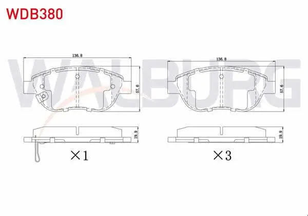 Fren Balata Ön Ikazlı Opel Corsa D 1.3 CDTI 90 Hp 2006-2014 / Corsa D 1.4 90 Hp 2006-2014 / Fiat 500L 1.3 Mjt 2012-/ 500L 1.4 2012-/ Geely Emgrand Ec7 1.5 2010-2014