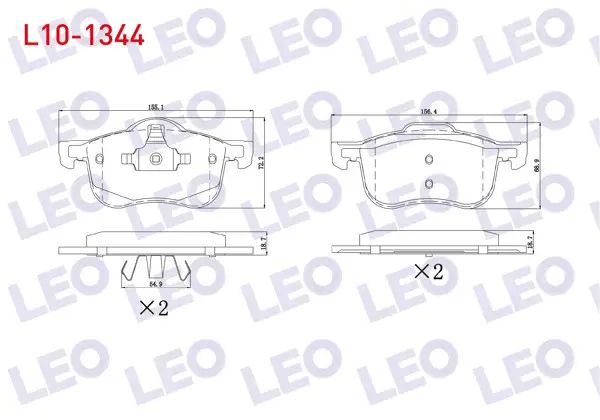 Fren Balata Ön Volvo C70 I 2.0 1998-2005 / S60 I 2.0 T5 2000-2010 / S80 I 3.0 T6 1998-2006 / V70 I 2.0 T 1997-2000 / V70 II 2.0 T 2000-2007 / S 80 I 2.0 T 1998-2006 / S60 I 2.0 T 2000-2010