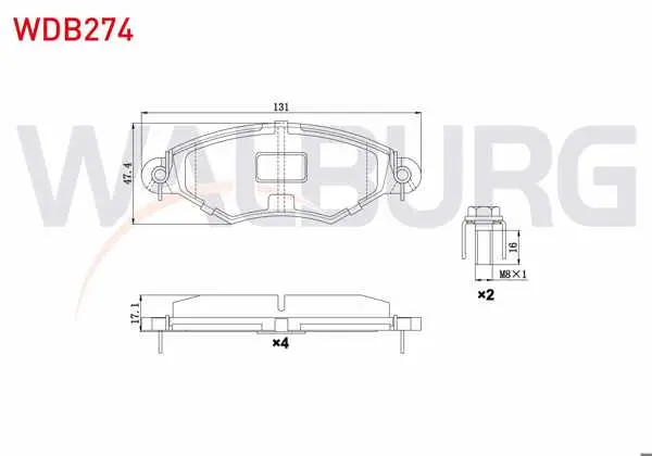 Fren Balata Ön Peugeot 206 (2A / C) 1.4 HDI 1998-2006 / 206 (2A / C) 1.6 HDI 1998-2006 / 306 (7B,N3,N5) 1.4İ 1993-2002