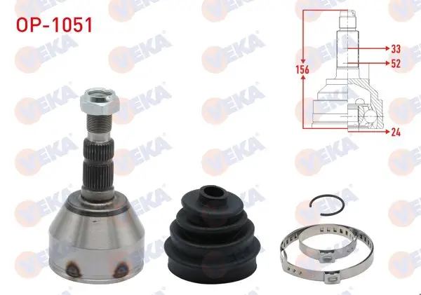 Aks Kafası Sol-Sağ On Dıs Opel Astra H 1.3 CDTI 33X24x53 Uzunluk 157mm 2004-2010