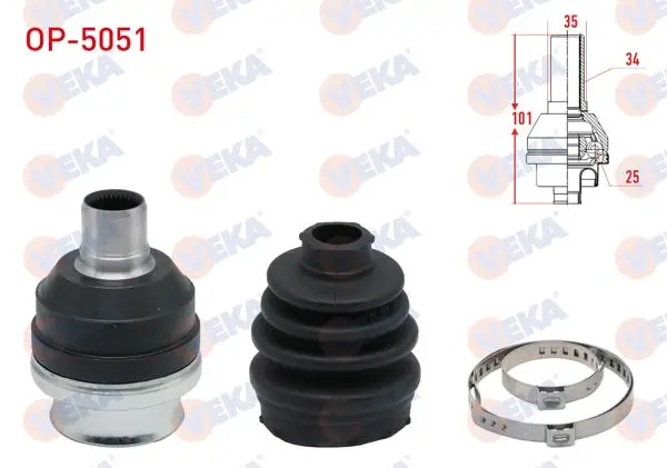 Aks Kafası Sağ On Ic Opel Astra H 1.3 CDTI 34X25x35 Uzunluk 101 mm 2004-2010