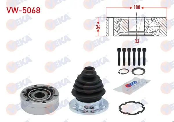 Aks Kafası Sağ On Ic 33X34x100 Volkswagen Golf III (1H1) 1.9 D 1991-1999
