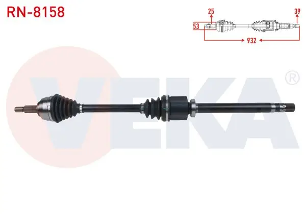 Komple Aks Sağ On Uzunluk 932mm Renault Megane II 1.9 DCI 2002-2008