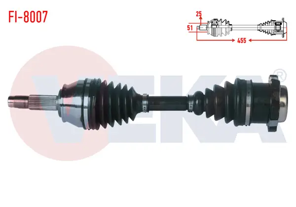 Komple Aks Sol Ön Fiat Albea 1.3 Mjt (6 Civatalı) Uzunluk 455mm 2003-2007