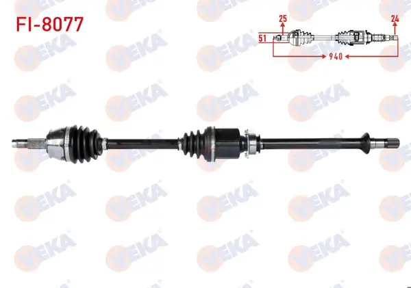Komple Aks Sağ On Uzunluk 940mm Fiat Egea 1.3 Mjt M-T 2015 -