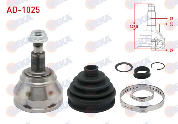 Aks Kafası Sol-Sağ On Dıs Audi A3 I (8L1) 1.8 T 36X27x53 Uzunluk 142,5 mm 1996-2003