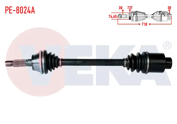 Komple Aks Sağ On Karsan Premıer 2.8 D ABS li 72 Dıs Uzunluk 718mm 2007-2010