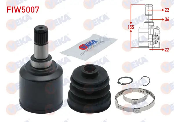 Aks Kafası Sol-Sağ On Ic Fiat Linea (323) 1.4 22X22x36 Uzunluk 155mm 2007 -