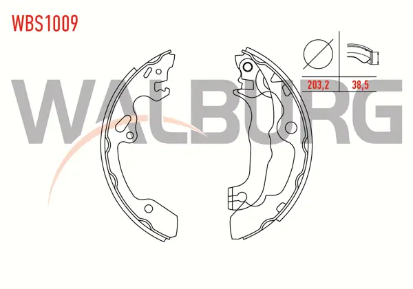 Fren Pabuç Balata Arka Ford Focus I (Daw,Dbw) 1.6İ 16V Levyelı 203,2X38,5 mm 1998-2004 / Focus I 1.8İ 16V 1998-2004 / Focus I 1.6 TDCI 1998-2004