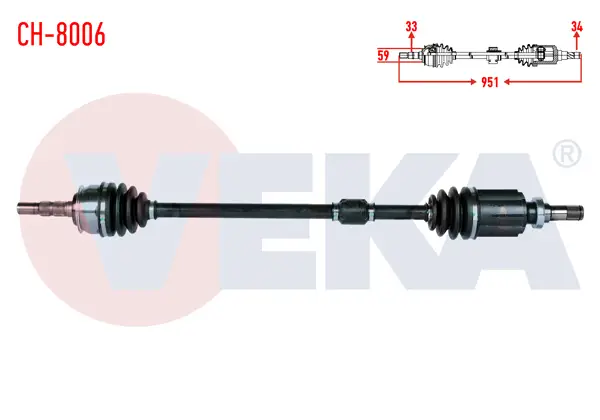 Komple Aks Sağ On Chevrolet Cruze (J300) 1.6 A-T Uzunluk 951mm 2009-2014