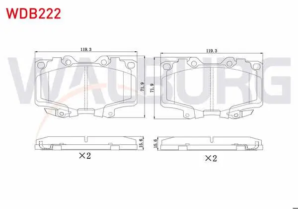 Fren Balata Ön Ikazlı Toyota Hı-Lux Pick Up 2.5 D 1983-2005 / 2.5 D-4D 1983-2005 / Land Cruiser (_J7_) 2.4İ 1984-1996 / Land Cruiser 90 (_J9_) 3.0 TD 1996-2002 / 3.0 D 1996-2002 / 3.0 D-4D 1996-2002