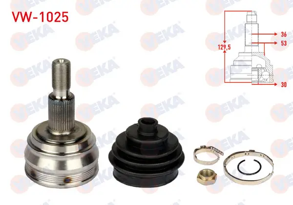 Aks Kafası Sol-Sağ On Dıs Volkswagen Golf IV (1J1) 1.6İ 36X30x53 Uzunluk 129 mm 1997-2005