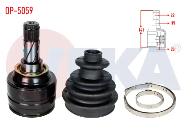 Aks Kafası Sol-Sağ On Ic Opel Corsa B 1.0İ 22X28x35 Uzunluk 141 mm 1993-2000