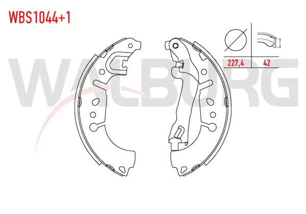 Fren Pabuç Balata Arka + 1mm Daha Kalın Fiat Egea 1.3 Mjt Levyelı 227,4X42 mm 2015-/ Fiat 500L 1.6 Mjt 2012-/ Fiat 500L 1.3 Mjt 2012-/ Fiat 500L 0.9 2012-/ Fiat 500L 1.4 2012 -