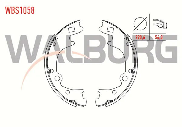 Fren Pabuç Balata Arka 220,6X56,3 mm Hyundai H100 2.5 D Kamyonet 2004-/ Kia K2500 2.5 2003-/ K2500 2.7 Çift Teker 1993-/ Mazda E 2200 (Sr2) 2.2 D 1984-2004