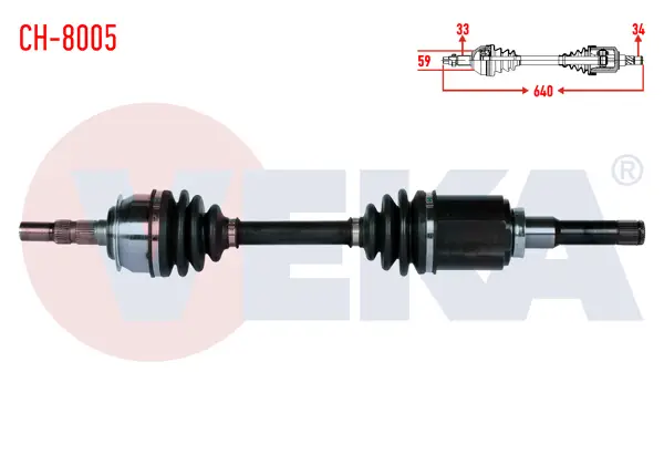 Komple Aks Sol Ön Chevrolet Cruze (J300) 1.6 A-T Uzunluk 640mm 2009-2014