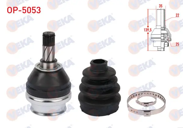Aks Kafası Sol-Sağ On Ic Opel Vectra C 1.6 16V 22X25x35 Uzunluk 139,5 mm 2002-2008