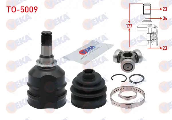 Aks Kafası Sol-Sağ On Ic Toyota Corolla (_E10_) 1.6İ Ae101 23X23x34 Uzunluk 177mm 1992-1997