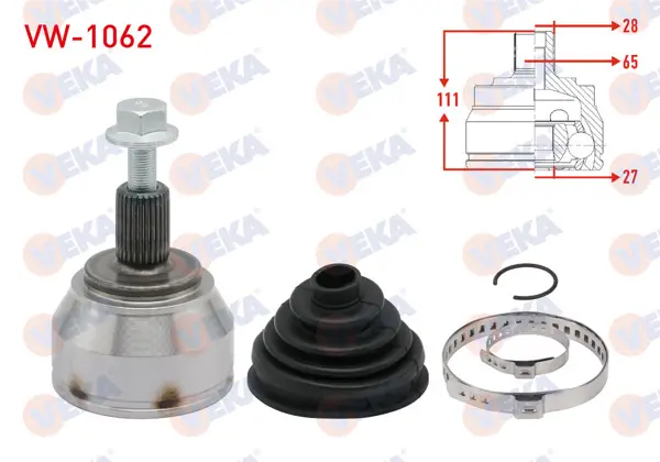 Aks Kafası Sol-Sağ On Dıs Volkswagen Amarok 2.0 Bıtdı M-T 28X27x65 Uzunluk 111 mm 2010 -