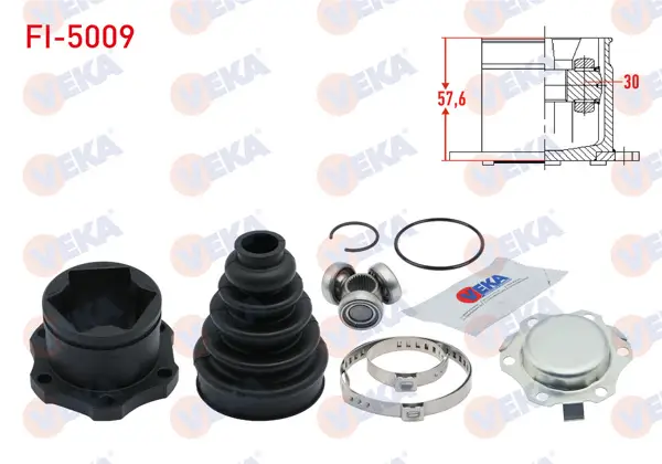 Aks Kafası Sol-Sağ On Ic Volkswagen Golf IV (1J1) 1.6İ 30 Uzunluk 57,6mm 1997-2005