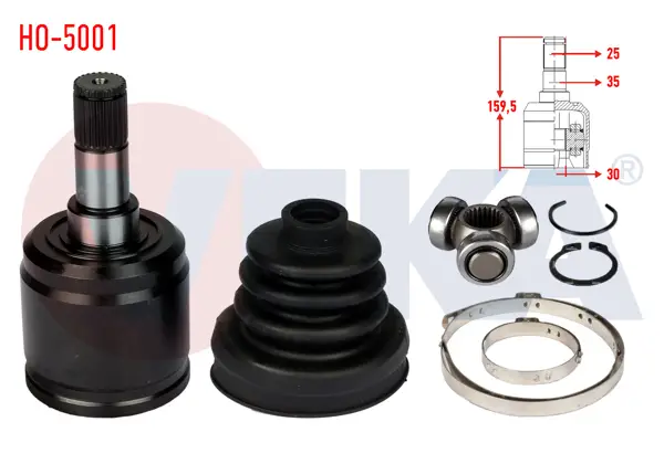 Aks Kafası Sol-Sağ On Ic Honda Civic IV 1.4İ 25X30x35 Uzunluk 159,8 mm 1987-1993