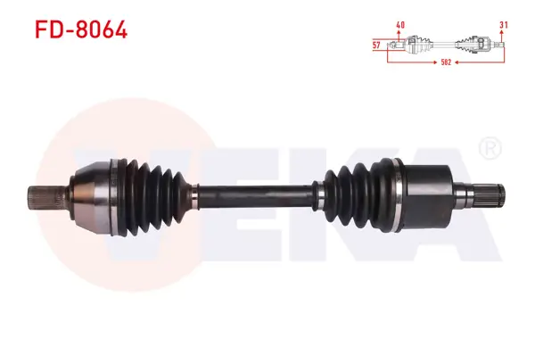 Komple Aks Sol Ön Ford Mondeo IV 2.0 TDCI A-T Uzunluk 582 mm 2007-2014