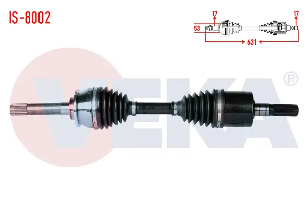 Komple Aks Sol-Sağ On Isuzu D-Max 2.5 D 4X4 Uzunluk 631mm 2012 -