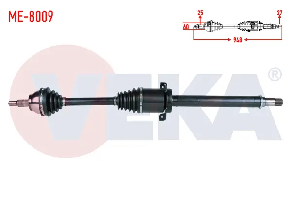 Komple Aks Sağ On Mercedes A Serisi (W169) A 150 A-T Uzunluk 948mm 2004-2012