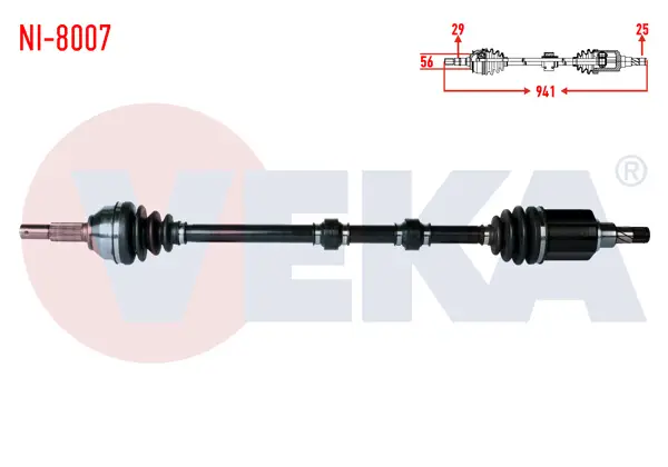 Komple Aks Sağ On Nissan Qashqai (J10) 1.6İ A-T Uzunluk 941mm 2007-2014