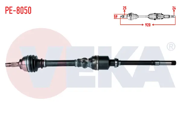 Komple Aks Sağ On Peugeot 207 (Wa,Wc) 1.6 HDI Mc Şanzıman M-T Uzunluk 920mm 2006-2012