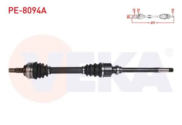Komple Aks Sağ On Peugeot 306 (7B,N3,N5) 1.6İ M-T ABS li 29 Dıs Uzunluk 879 mm 1993-2002