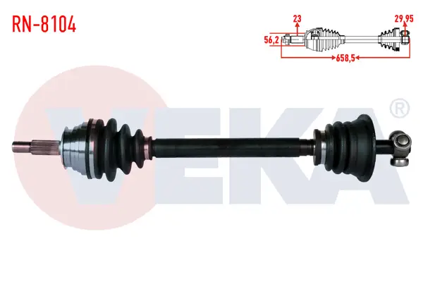 Komple Aks Sol Ön Renault Laguna I (B56-556) 2.0İ 16V (N7q Motor) A-T / M-T Uzunluk 658,5 mm 1993-2001