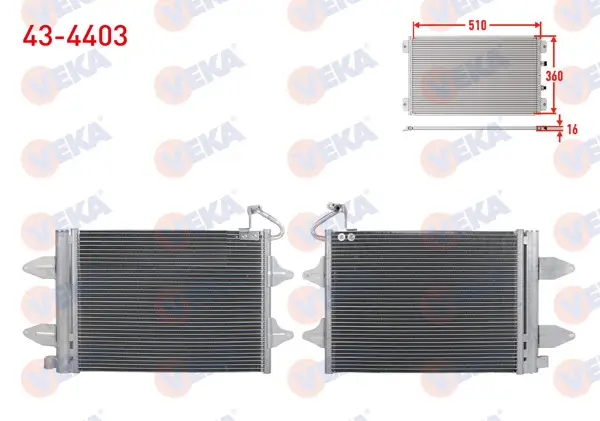 Klima Radyatörü VW Polo (9N_) 1.4İ-1.4 TDI-1.6İ M-T 2001-2012 / Cordoba (6L2) 1.4İ-1.4 TDI-1.9 TDI 2002-2009 / Ibiza (6L1) 1.2İ-1.4İ-1.4 TDI 2002-2009 / Fabia (6Y2) 1.2İ-1.4İ-1.4 TDI 199-2007